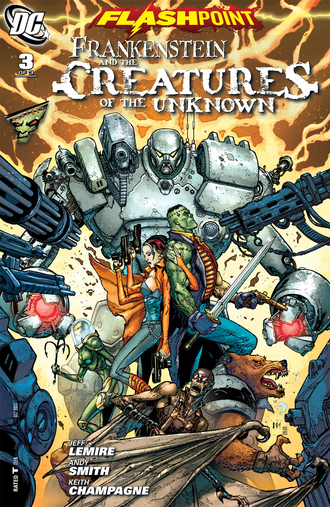 Flashpoint: Frankenstein & the Creatures of the Unknown #3 (DC, 2011 — Cover A) cover